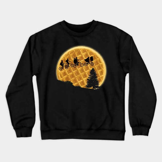 Across the waffle moon Crewneck Sweatshirt by LanfaTees